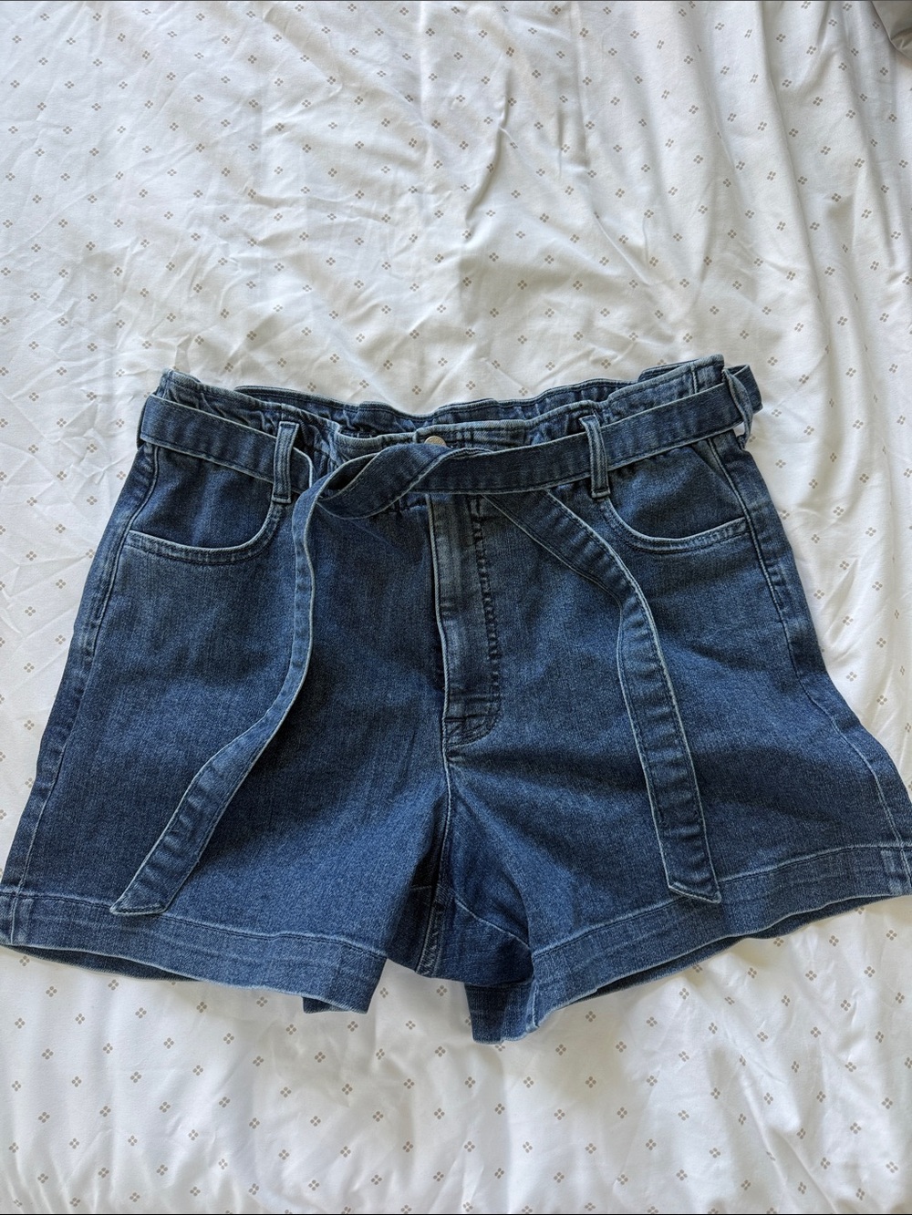 J. Crew Dark Blue Denim Tie-Waist Shorts